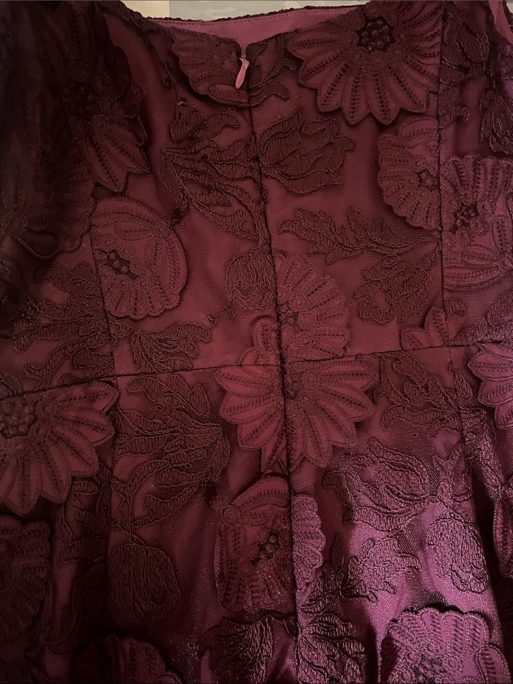 Dress the Population Burgundy Floral Lace Maxi Dress - Picture 11 of 12